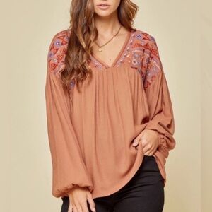 SAVANNA JANE Eve Embroidered Top Boho Western Festival